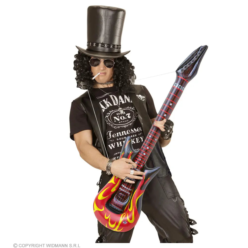 GUITARE AVEC FLAMME GONFLABLE DE ROCK STAR 105 cm