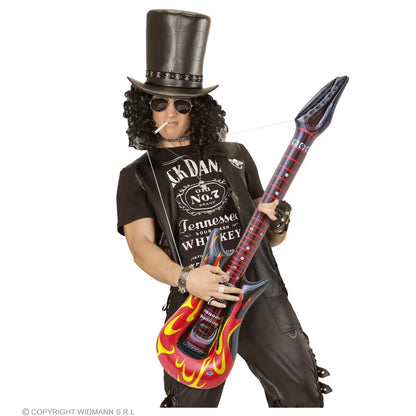 GUITARE AVEC FLAMME GONFLABLE DE ROCK STAR 105 cm
