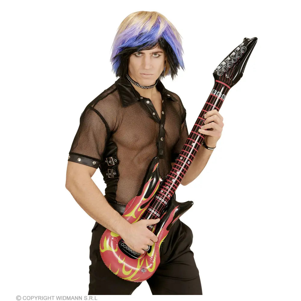 GUITARE AVEC FLAMME GONFLABLE DE ROCK STAR 105 cm