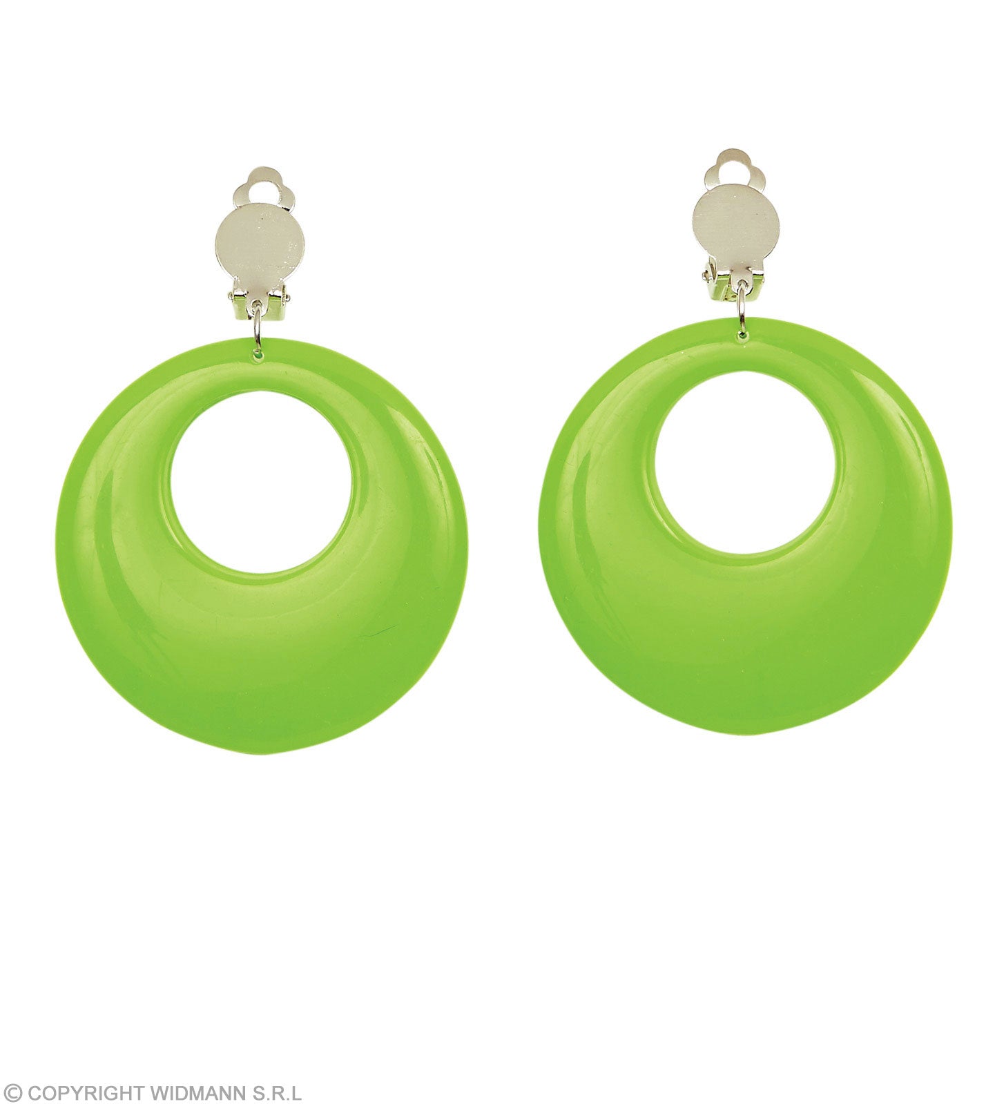 Paire de "BOUCLES D'OREILLES VERTES NEON"