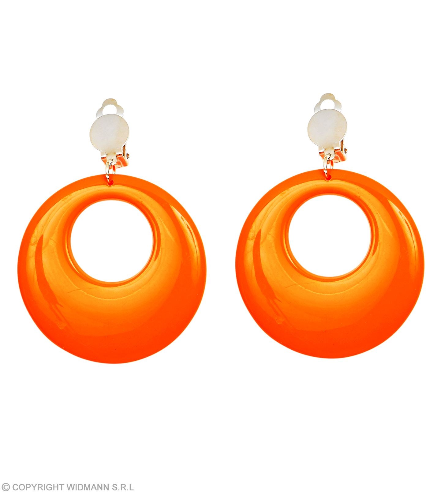 Paire de "BOUCLES D'OREILLES ORANGES NEON"