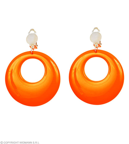 Paire de "BOUCLES D'OREILLES ORANGES NEON"