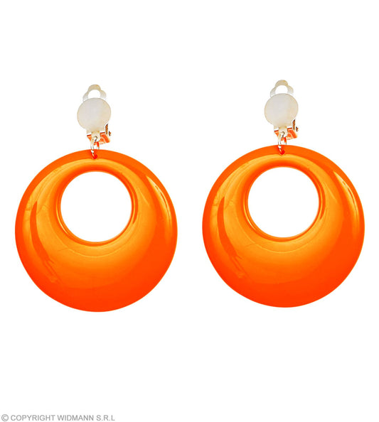 Paire de "BOUCLES D'OREILLES ORANGES NEON"