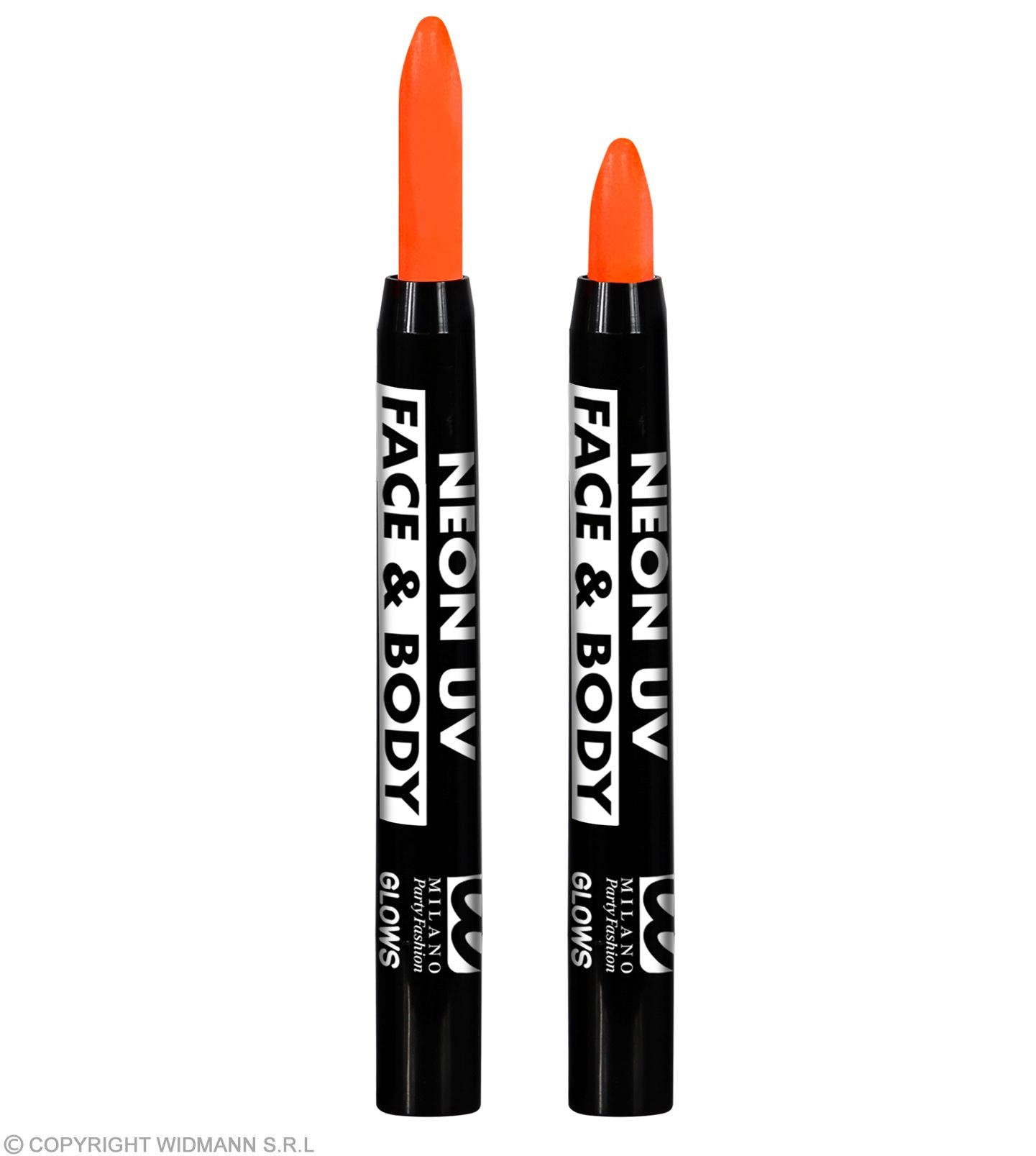 Boite Display avec "12 CRAYONS DE EAU-MAQUILLAGE ORANGE FLUO" - 3,5 ml