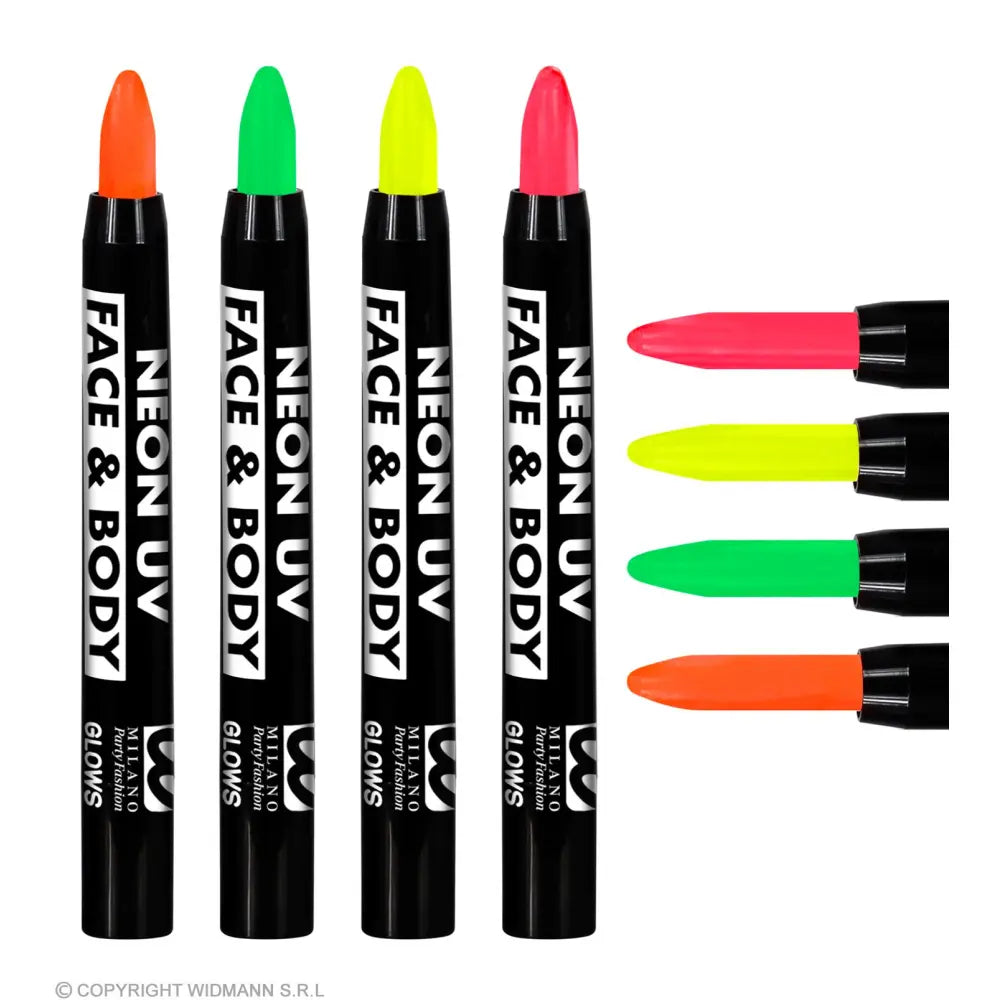 Boite Display avec "24 CRAYONS DE MAQUILLAGE FLUO" - 3,5 ml (6 x fluo rose, fluo jaune, fluo vert, f