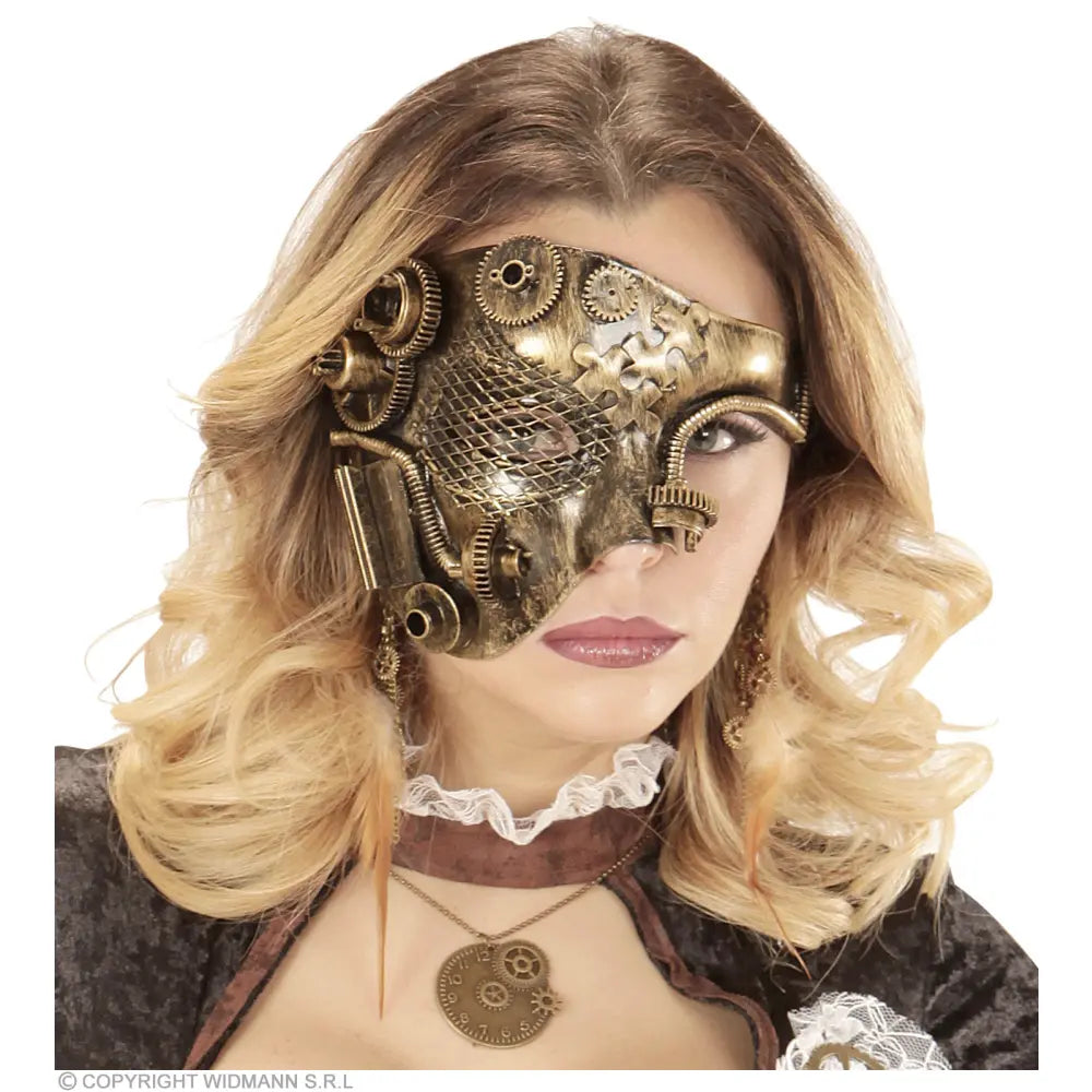 DEMI-MASQUE STEAMPUNK CUIVRE