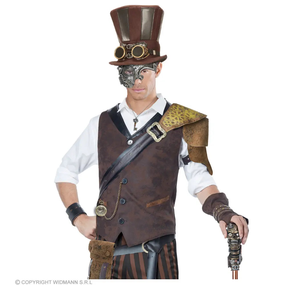 DEMI-MASQUE STEAMPUNK ARGENT
