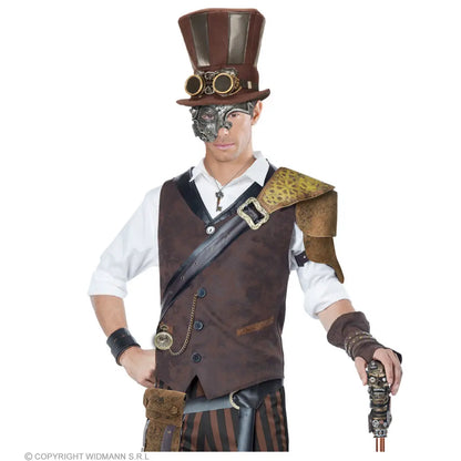 DEMI-MASQUE STEAMPUNK ARGENT
