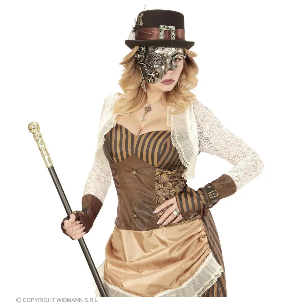 DEMI-MASQUE STEAMPUNK ARGENT