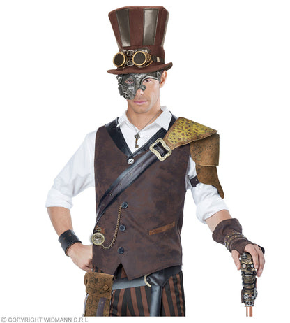 DEMI-MASQUE STEAMPUNK ARGENT