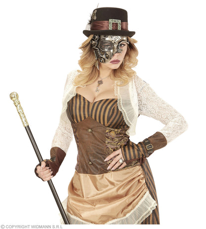 DEMI-MASQUE STEAMPUNK ARGENT