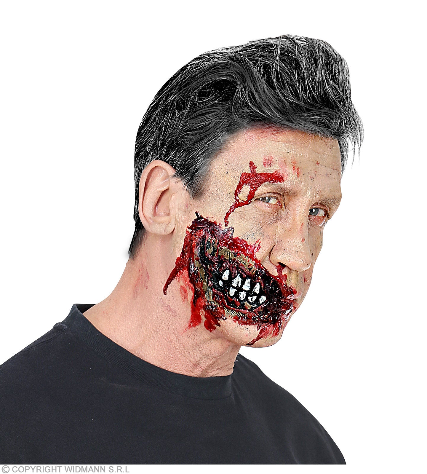 PROTHÈSE MACHOIRE DE ZOMBIE EN LATEX FX avec 2 pcs colle latex liquide