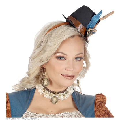 RAS DE COU EN DENTELLE ET EMBOUTS CAMEO STEAMPUNK