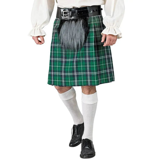 Kilt Vert Adulte, avec sacoche - Taille Adaptable du S au XL