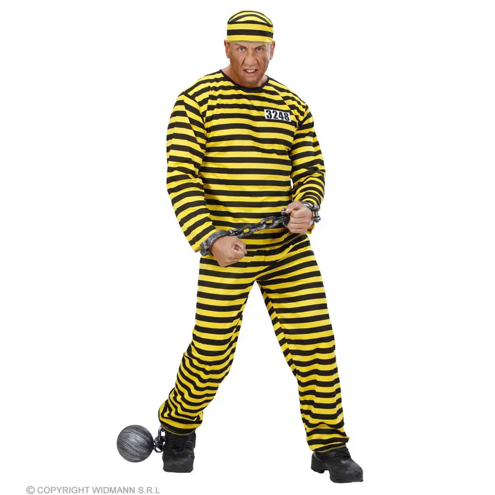 "PRISONNIER" jaune/noir (casaque, pantXXL