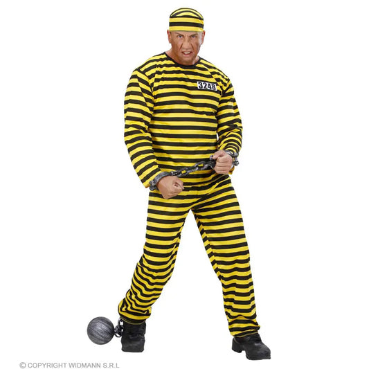 "PRISONNIER" jaune/noir (casaque, pantXXL