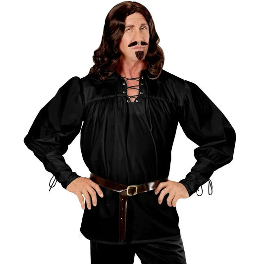 Chemise Pirate/Mousquetaire Adulte Noir - M/L
