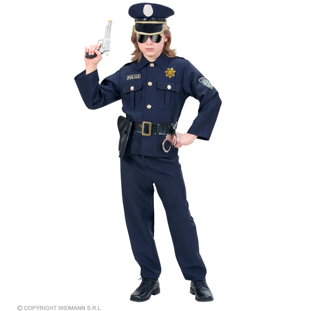 "POLICIER" (casaque, pantalon, ceinture avec étui, casquette)(158 cm / 11-13 Years)