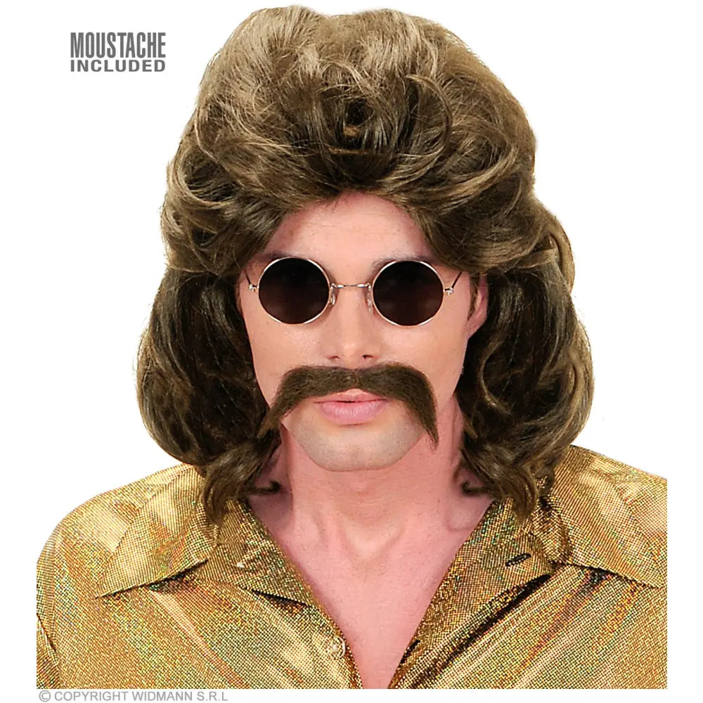 "PERRUQUE ET MOUSTACHE HOMME DES ANNEE  