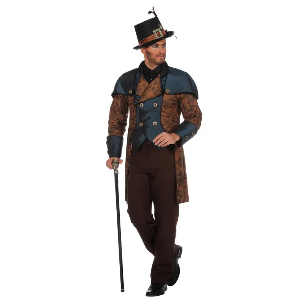 Veste Steampunk Bleu & Marron - Taille 52