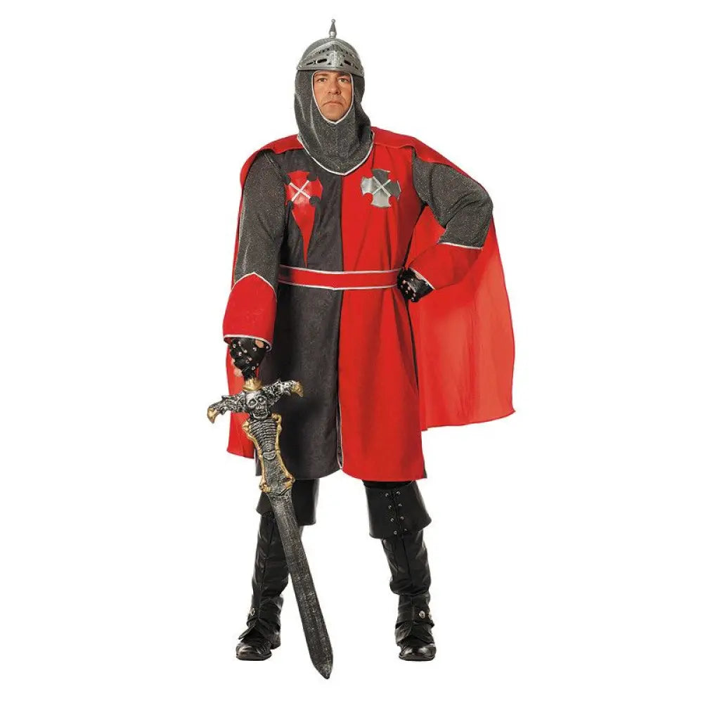 Costume Homme Chevalier Rouge & Gris - Taille 60