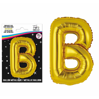 Ballons métalliques OR lettre - Toutes les lettres, le # et le & : B<br/>