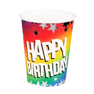Set 10 Gobelets en carton "Happy Birthday"