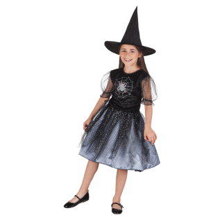 Costume enfant sorcière a toiles d'araignées 7 - 9 ans