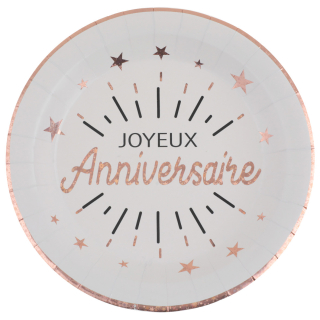 Assiette Anniversaire Etincelant Rose gold