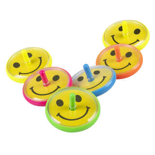 Set 6 Toupies souriants 5 couleurs (4 cm)