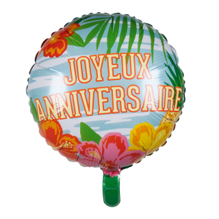Ballon en aluminium Paradise 'Joyeux Anniversaire'