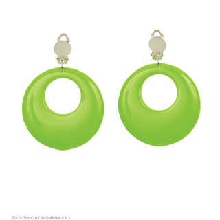 Paire de "BOUCLES D'OREILLES VERTES NEON"