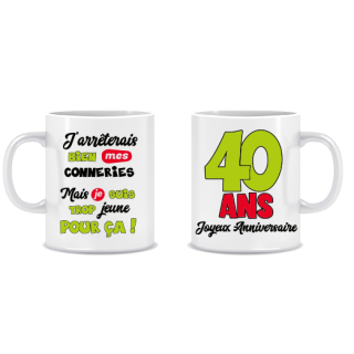 Mug Anniversaire Mixte - Tous les évènements de la vie : 40 ans<br/>