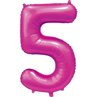 Foilballoon 34" no. 5 satin hotpink