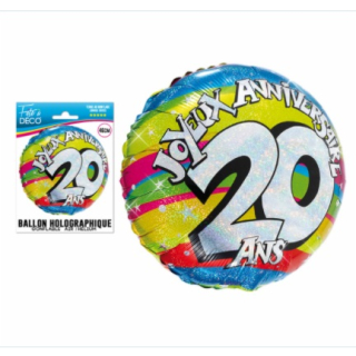 Ballon Holographique 20 Ans