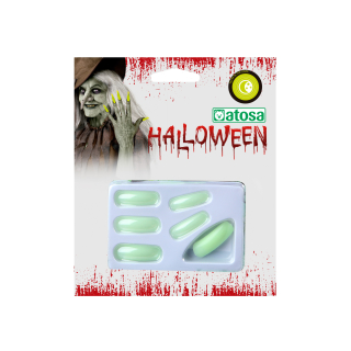 FAUX ONGLES HALLOWEEN FLUORESCENT DANS LE NOIR