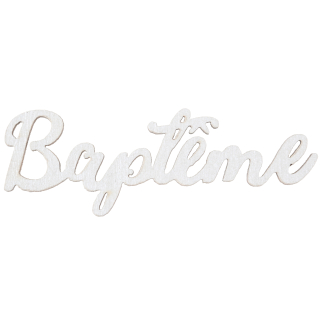 Déco à parsemer "Baptême" en bois blanc