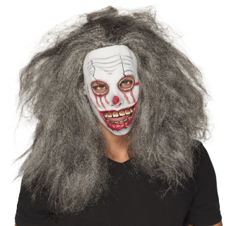 Masque tête latex Zombie clown