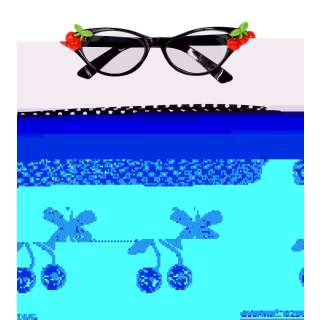 50's CHERRY SET (lunettes, boucles d'oreilles, foulard)