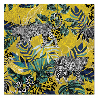 SET DE 20 SERVIETTES PAPIER 3 PLIS 33*33CM LEOPARDS DANS LA JUNGLE