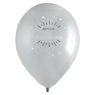 Ballon Anniversaire Etincelant Argent