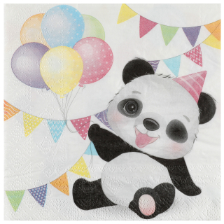 Serviette Panda Multicolore