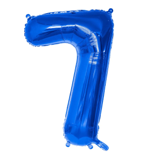 Ballon en aluminium '7' bleu