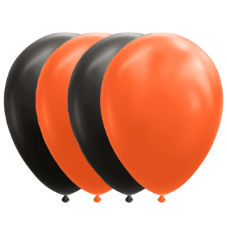 10 Balloons 12" black/orange