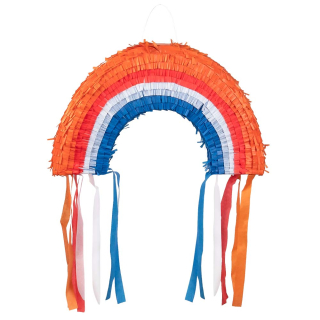 Piñata Arc-en-ciel orange-rouge-blanc-bleu
