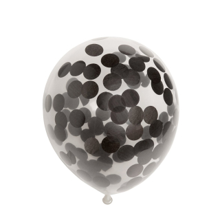 Ballon Transparent - Confetti Noir