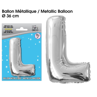 Ballon métallique Argent Lettres et Symboles