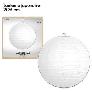 Lanterne Boule diamètre 25 cm - Couleur : Blanc Albâtre
