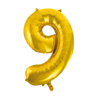 Foilballoon 34" no. 9 gold