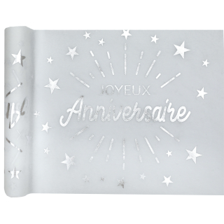 Chemin de table Anniversaire Etincelant Argent